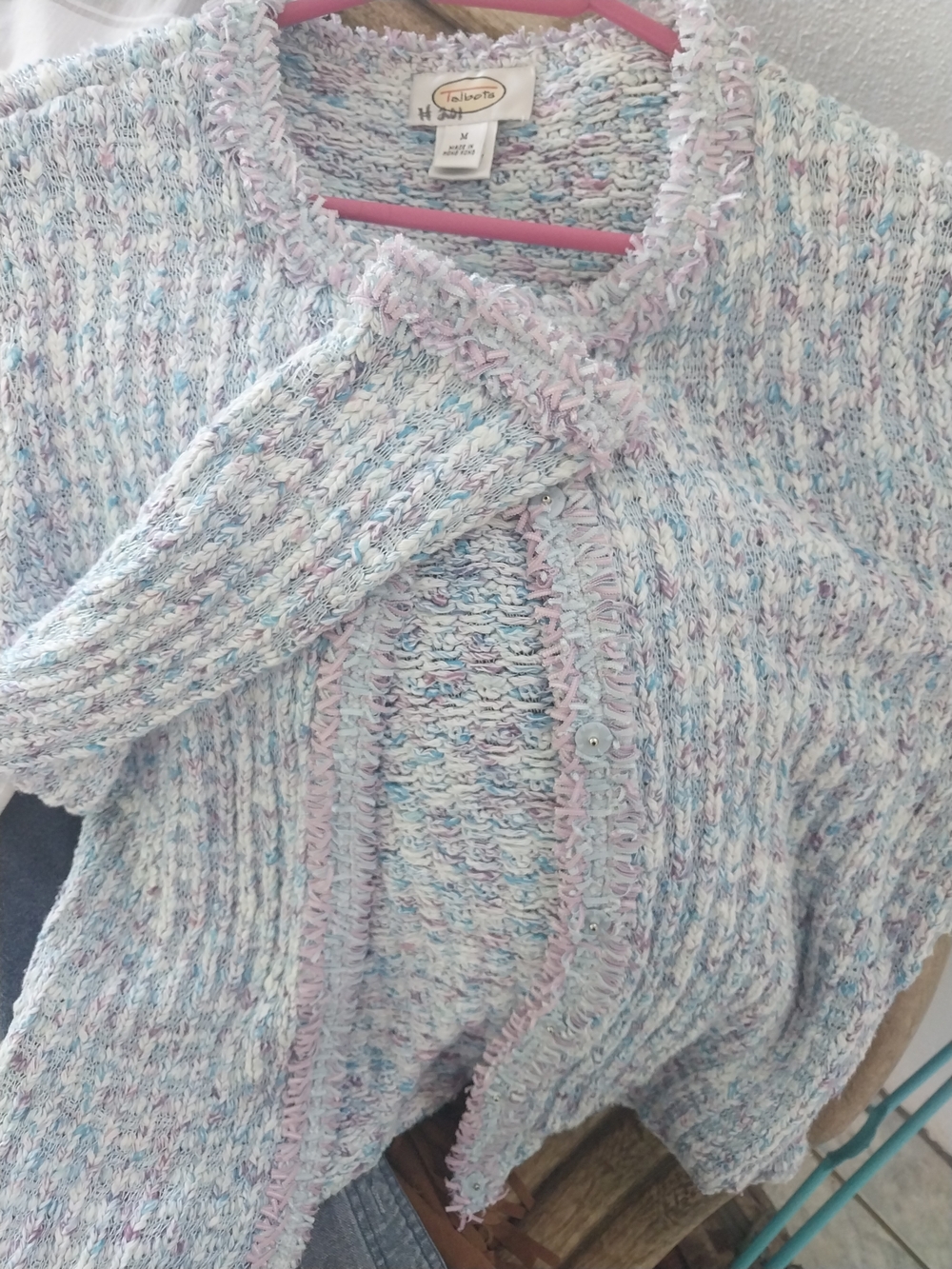 Talbots Pastel Multicolor Knit Women's Sweater Cardigan